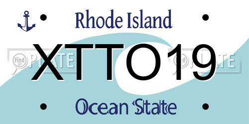 XTTO19 Rhode Island License Plate
