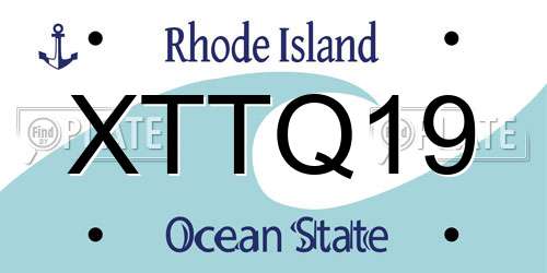 XTTQ19 Rhode Island License Plate