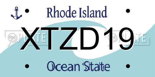 XTZD19 Rhode Island License Plate