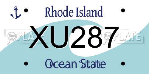 XU287 Rhode Island License Plate