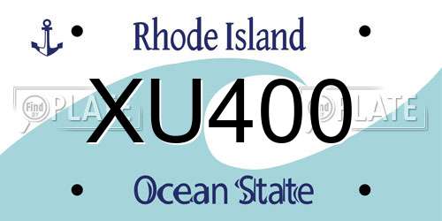 XU400 Rhode Island License Plate