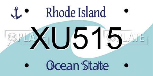 XU515 Rhode Island License Plate