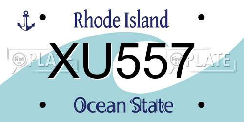 XU557 Rhode Island License Plate
