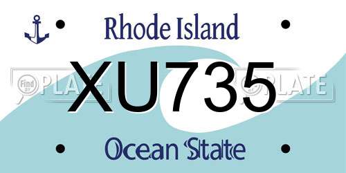 XU735 Rhode Island License Plate