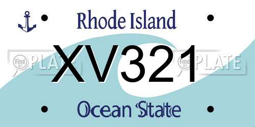 XV321 Rhode Island License Plate