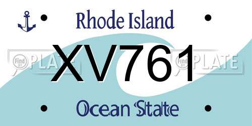 XV761 Rhode Island License Plate