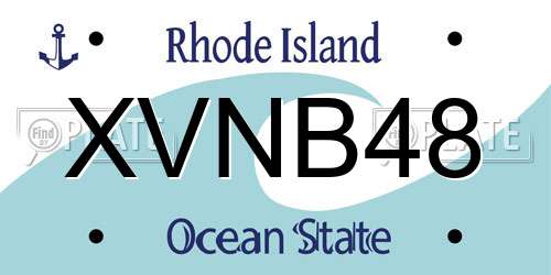 XVNB48 Rhode Island License Plate