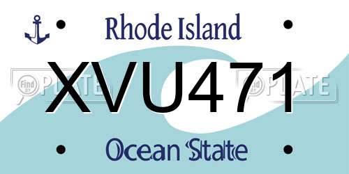 XVU471 Rhode Island License Plate