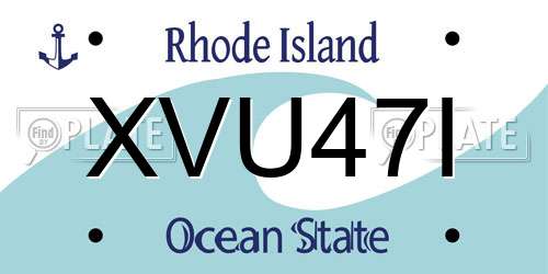 XVU47I Rhode Island License Plate