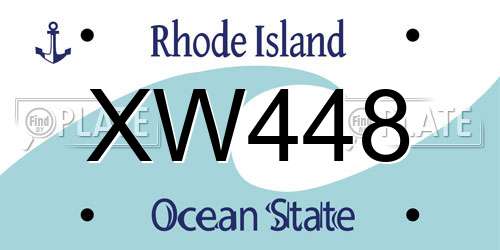 XW448 Rhode Island License Plate