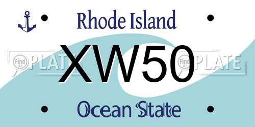XW50 Rhode Island License Plate