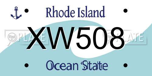 XW508 Rhode Island License Plate