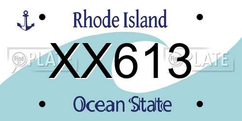 XX613 Rhode Island License Plate