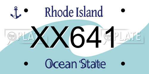 XX641 Rhode Island License Plate
