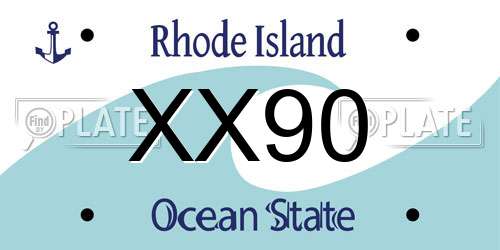 XX90 Rhode Island License Plate