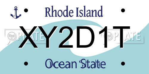 XY2D1T Rhode Island License Plate