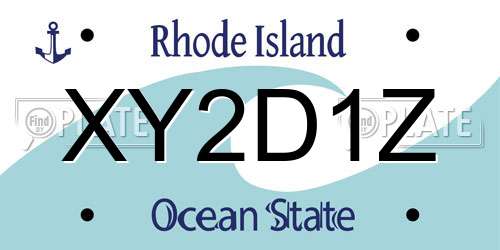 XY2D1Z Rhode Island License Plate