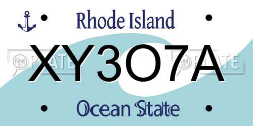 XY3O7A Rhode Island License Plate