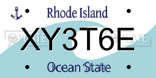 XY3T6E Rhode Island License Plate