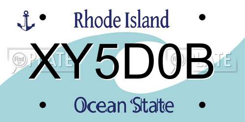XY5D0B Rhode Island License Plate