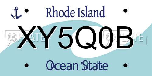 XY5Q0B Rhode Island License Plate