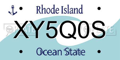 XY5Q0S Rhode Island License Plate