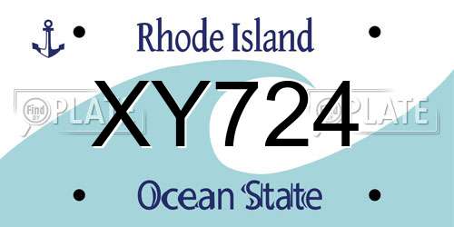XY724 Rhode Island License Plate