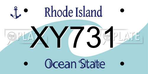 XY731 Rhode Island License Plate