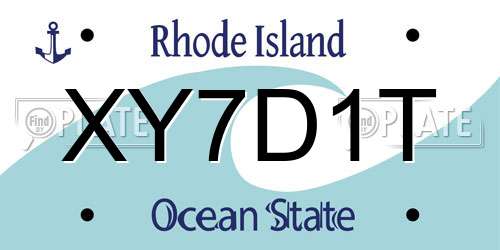 XY7D1T Rhode Island License Plate