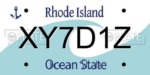 XY7D1Z Rhode Island License Plate