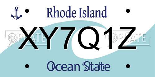 XY7Q1Z Rhode Island License Plate