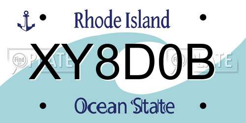 XY8D0B Rhode Island License Plate