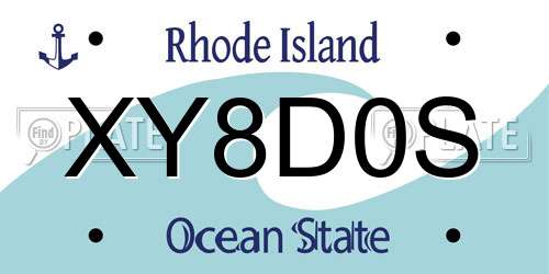 XY8D0S Rhode Island License Plate