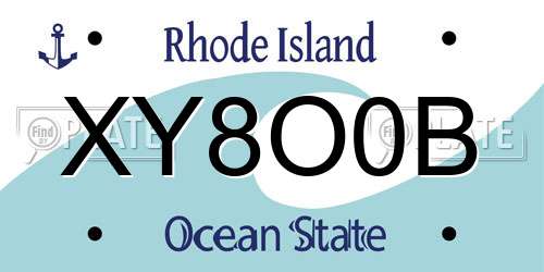 XY8O0B Rhode Island License Plate