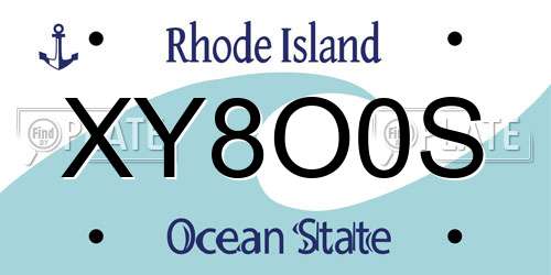 XY8O0S Rhode Island License Plate