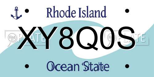 XY8Q0S Rhode Island License Plate