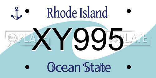 XY995 Rhode Island License Plate