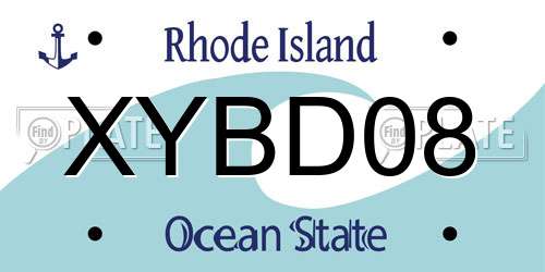 XYBD08 Rhode Island License Plate