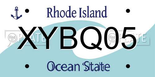 XYBQ05 Rhode Island License Plate