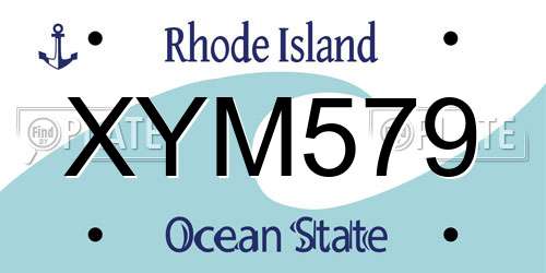 XYM579 Rhode Island License Plate
