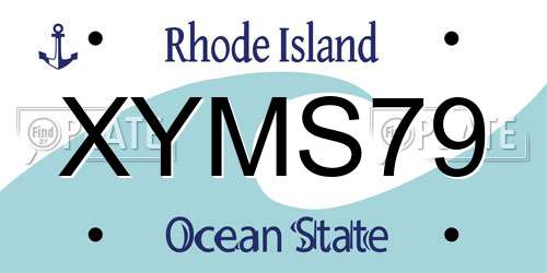 XYMS79 Rhode Island License Plate