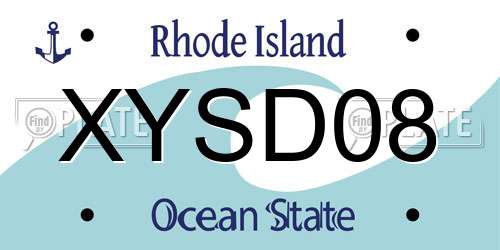 XYSD08 Rhode Island License Plate