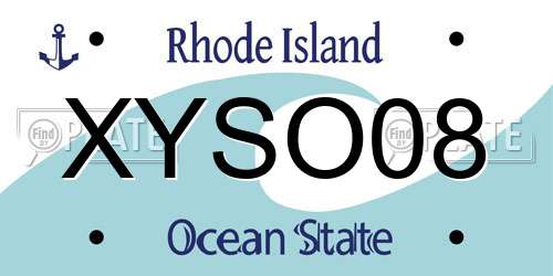 XYSO08 Rhode Island License Plate