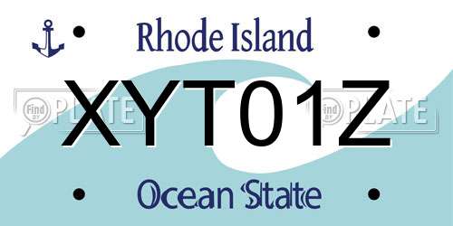 XYT01Z Rhode Island License Plate