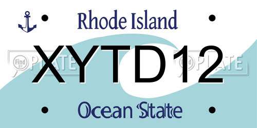 XYTD12 Rhode Island License Plate