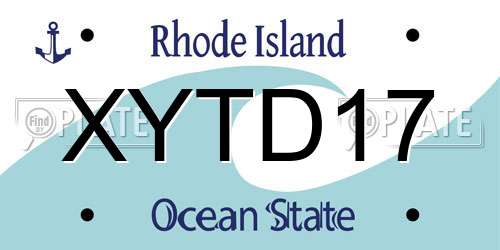 XYTD17 Rhode Island License Plate