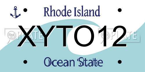 XYTO12 Rhode Island License Plate