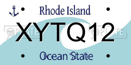 XYTQ12 Rhode Island License Plate