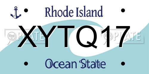 XYTQ17 Rhode Island License Plate