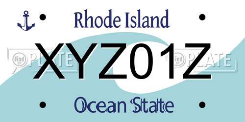 XYZ01Z Rhode Island License Plate